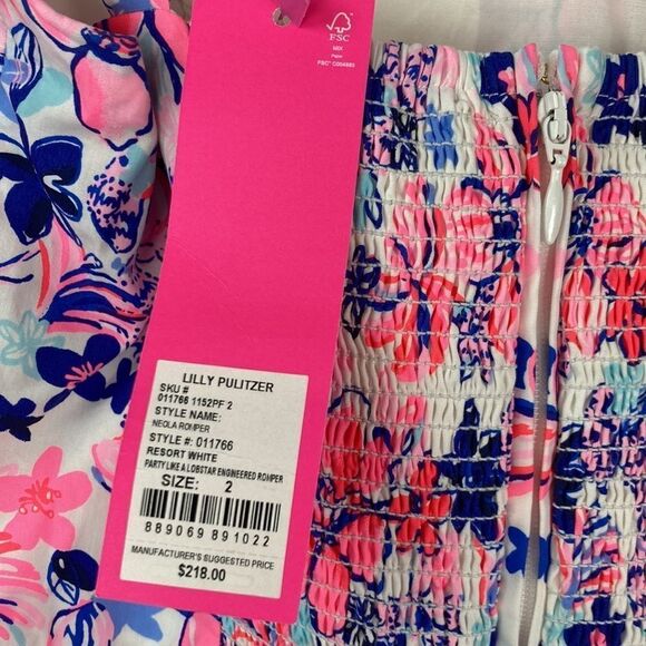Lilly Pulitzer NWT Neola romper party like a lobstar size 2 - Picture 6 of 7